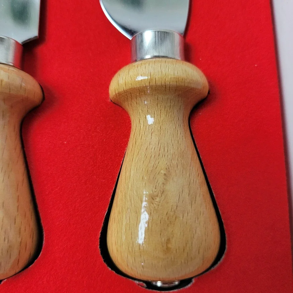 Fama Inox Williams Sonoma Italian Cheese Knife Set 5pc Wood Handle Maniago Italy